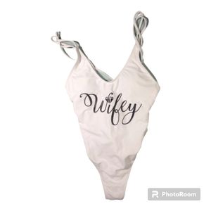 One Piece "Wifey" Swimsuit NWOT